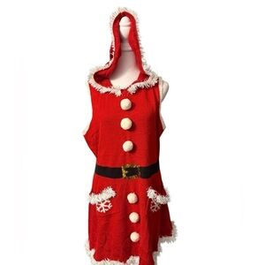 No Boundaries Juniors sleeveless Christmas dress with hood & pockets Juniors XL